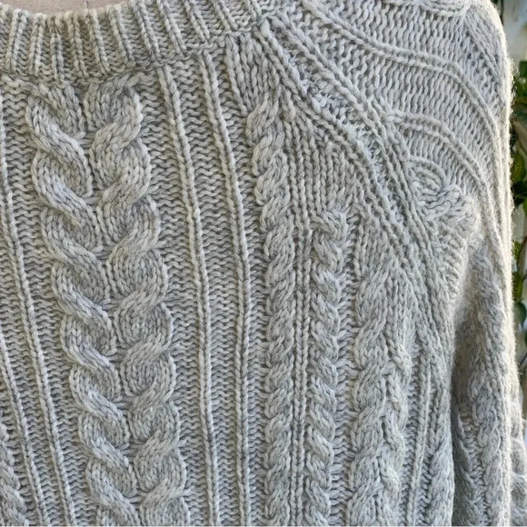 Soft Surroundings Cozy Cold Shoulder Sweater Plus Size 3X Gray Cable Knit Wool - Picture 6 of 9